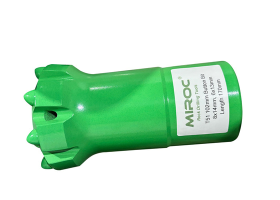 T51-102mm Tungsten Karbida Dan High Strength Alloy Steel Button Drill Bit Ideal Untuk Kondisi Batu Medium-Hard