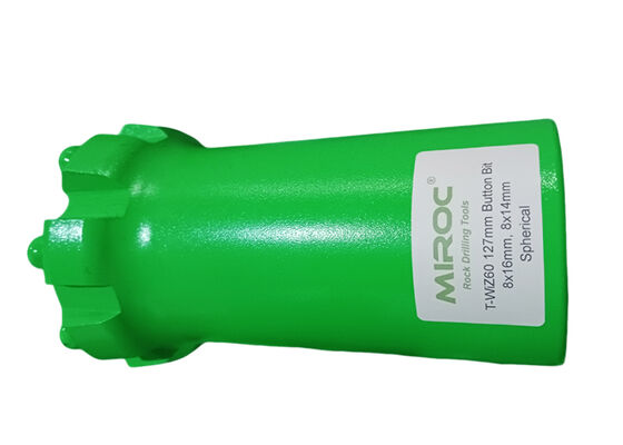 T-WIZ60-127mm Threaded Rock Drill Button Bit dengan Alloy Steel & Tungsten Carbides untuk Pengeboran Berkinerja Tinggi