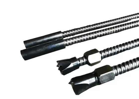Full Threaded Forged Self Drilling Anchor Bolt System R23 R32 R38 R51 T76 untuk Pengolahan Bijih Pengeboran Terowongan Stabilisasi lereng