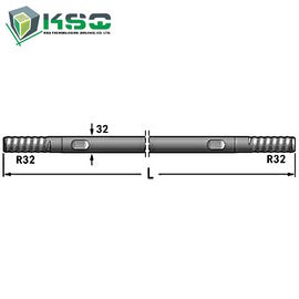 R32 Ekstensi Rod R32-bulat 32-R32 Flushing lubang 9.2 mm kunci pas datar 25.4 mm
