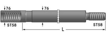 Alat Pengeboran Batu Threaded Drill Rod 26mm Pria Thread Perempuan Untuk Penambangan