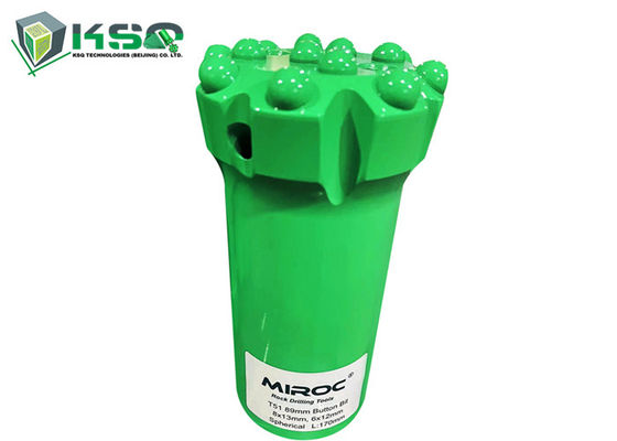 T51 89mm Tombol Bor Bit Tungsten Carbide / 14 Tombol Berulir