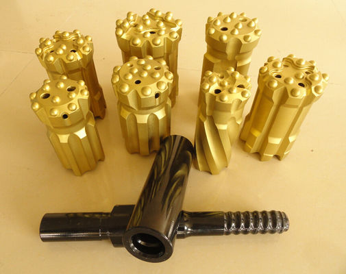 T38 T45 T51 Tungsten Carbide Drill Bits Dengan Tombol Bola / Ballistic