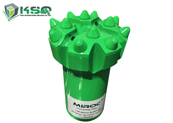 T38 - 89mm Untuk Pengeboran Batu Buttons Bola / Ballistic Threaded Button Buttons