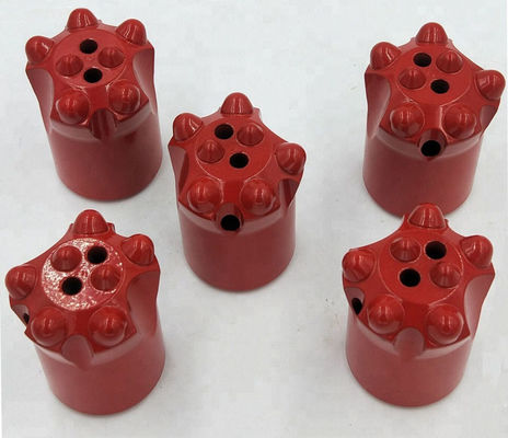 Carbon Steel 38mm Thread Button Bit 4/7 Tombol Untuk Peledakan Bijih Penambangan