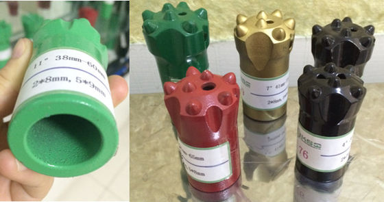 Tapered Chisel Drill Bit Untuk Pengeboran Batu Lubang Kecil Tapered 7 11 12 Derajat Tombol Bit