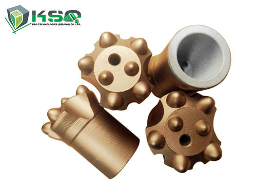 38mm Tujuh Tombol Warna Emas Untuk Tunneling Mining Taper Button Drill Bit
